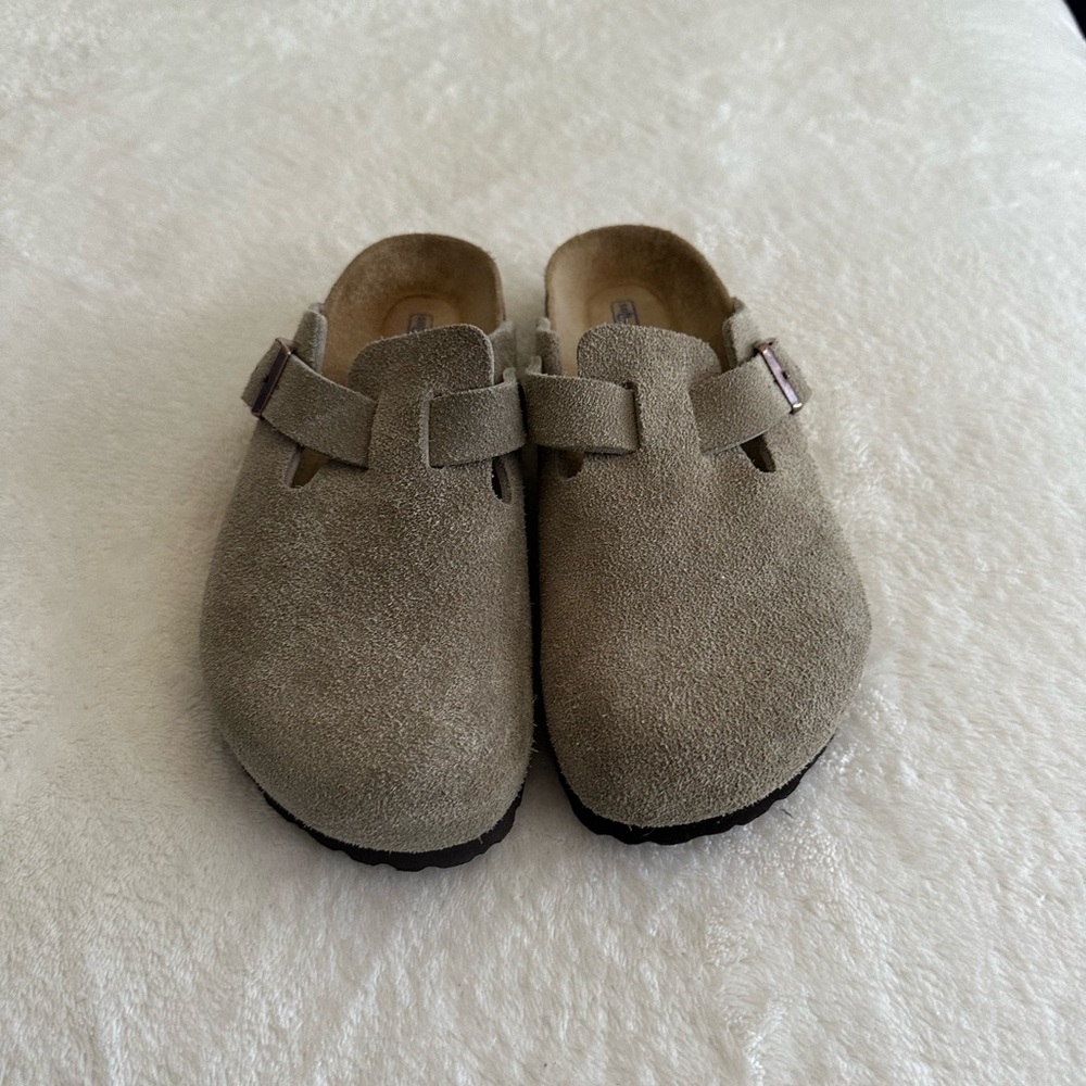 Birkenstock Suede Boston - Taupe